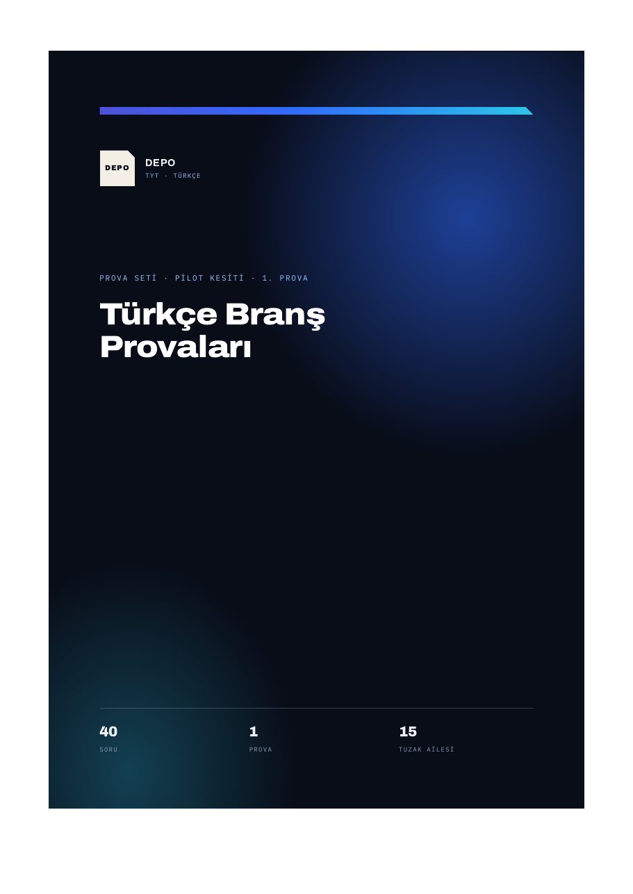 Türkçe Branş Provaları özgün pilot kapağı